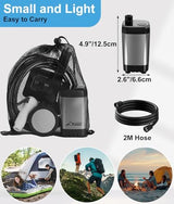 WADEO Portable Shower for Camping, 6000mAh Outdoor Electric Shower Rechargeable Pump with Intelligent Digital Display, Camping Shower Head Nozzle for Camping, Hiking, Traveling, Washing