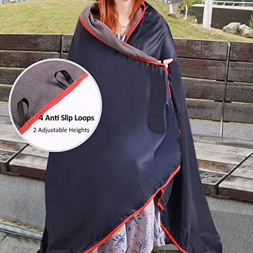 REDCAMP Large Waterproof Stadium Blanket for Cold Weather, Soft Warm Fleece Camping Blanket Windproof for Outdoor Sports, Dark Blue