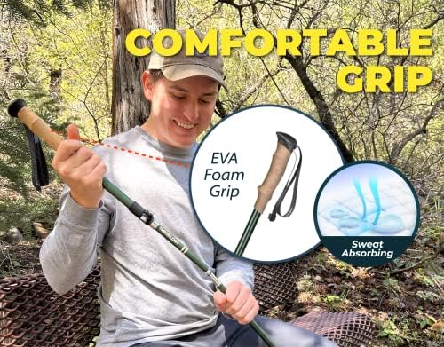 TREKOLOGY TREKZ SE Collapsible Trekking Pole (1pc) - Lightweight Walking Stick for Hiking and Trekking - Ideal for Men, Women, and Seniors