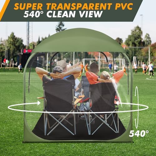 AFFLUENT Thickened PVC Sports Tent - All-Weather Shelter Pod for 2-6 Person, Pop-Up Shelter, Instant Setup, Removable Top & Sealed Floor for Outdoor Events, Soccer, Rugby