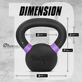 Yes4All Powder Coated Cast Iron Kettlebell Strength Training Kettlebells Weight Set for Full Body Workout, Home Gym