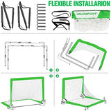 Kids Soccer Goals for Backyard Set - 2 of 4' x 3' Portable Soccer Goal Training Equipment, Pop Up Toddler Soccer Net with Soccer Ball, Soccer Set for Kids and Youth Games, Sports
