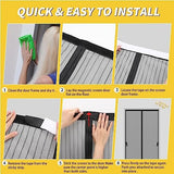 Magnetic Screen Door - Fit for Door Size:34 x 82 Inch, Screen Itself Size:36"x84", Hands Free Mesh Partition,Heavy Duty Screen Door Mesh Curtain Keeps Bugs Out, Frame Hook & Loop, Pet and Kid Friendly