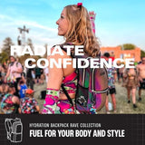 Sojourner Hydration Pack, Hydration Backpack - Water Backpack with 2l Hydration Bladder, Festival Essential - Rave Hydration Pack Hydropack Hydro for Hiking, Running, Biking, Festival Gear