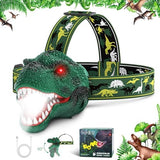 Dysaim Kids Headlamp,Rechargeable T-Rex Dinosaur Headlamp for Kids and LED Head Lamp Camping Gear Flashlight,Hiking Accessories Headlight Toys,Four Light Modes Suitable for Reading/Party Gift