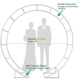 LeJoy Garden Round Wedding Arch 6.5ft Metal Backdrop Stand with Base