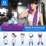 Sukeen 4 Pack Cooling Towel (40"x12"), Ice Towel, Soft Breathable Chilly Microfiber Towel for Yoga, Sport, Running, Gym, Workout, Camping, Fitness, More Activities