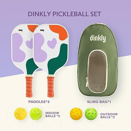 Pickleball Paddles Set of 2/4- USAPA Approved Graphite/Fiberglass Pickleball Racket, 2 Pickleball Rackets, 4 Balls and 1 Portable Carry Bag, Aesthetic Pickle Ball Set for Men Women Beginners