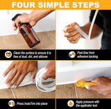 InstaTrim The Original Flexible Trim - 2-Pack of 10ft Ivory 1/2" Wide Caulk Tape - Adhesive Trim with Many Uses Including Caulking for Bathtubs, Sinks, Counters, Tile, Floors - Made in USA