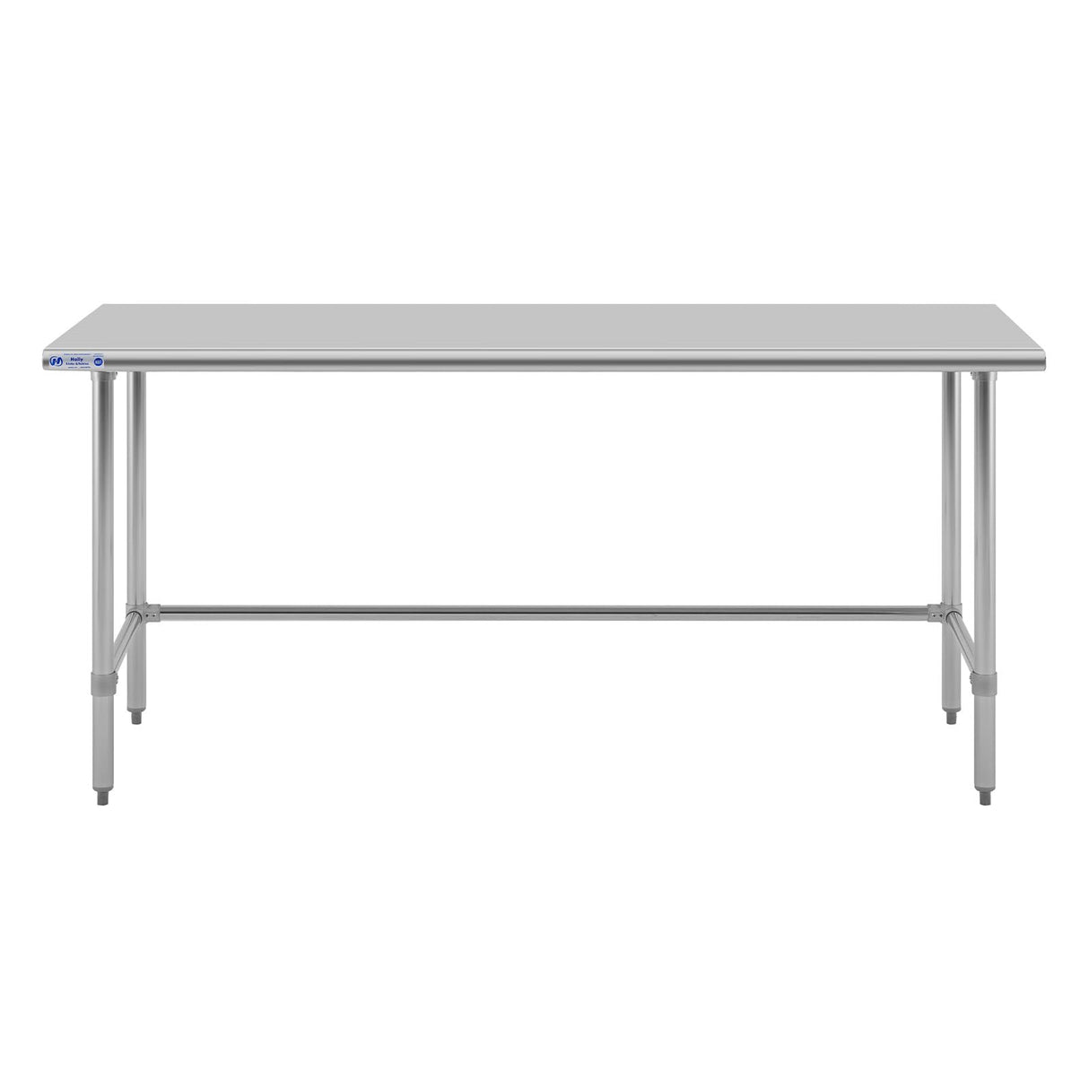 Hally Open Base Stainless Steel Table 24 x 72 Inches, NSF Commercial Heavy Duty Prep & Work Table with Galvanized Legs for Restaurant, Home and Hotel