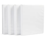 Amazon Basics 3-Ring Binder with Round Rings and Interior Pockets, 1-Inch, White, 4-Pack