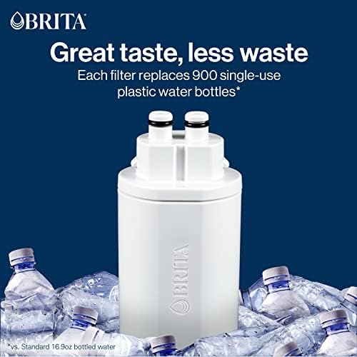 Brita Hub Replacement Water Filter, BPA-Free, Replaces 900 Plastic Water Bottles, Lasts Six Months or 120 Gallons, Includes 1 Filter, Kitchen Essential, White