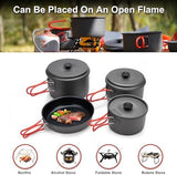 Alocs Camping Cookware Set Camping Gear, Compact Camping Pots and Pans Set, Durable Hard Alumina Camping Cooking Set for Outdoor Backpacking Camping Hiking Picnic, Included Mesh Carry Bag.
