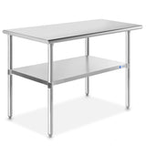 GRIDMANN Stainless Steel Work Table 48 x 24 Inches, NSF Commercial Kitchen Prep Table with Under Shelf for Restaurant and Home