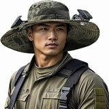 Colitt - Fishing Hat with Built in Fan, 2025 New Hat with Fans Solar Power, Wide Brim Outdoor Fishing -Solar & USB Charging (Style - E)