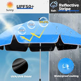 Umbrella 360°Adjustable Protection Stroller, 2 PACK 48.8" beach chair umbrella with clamp, high UV protection. 3 Adjustable areas 180°+360° for fishing, golf, beach, camping (chair not included)