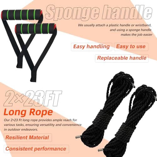 Rope Saw 55 inch High Limb Rope Saw with 70 Sharp Teeth, Rope Saw Tree Saw High Limb Both Sides, Pocket chainsaw