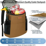 Camping Cooler Backpack 30 Cans, Soft Backpack Coolers Insulated Leak Proof Travel Cooler Bag Waterproof Lunch Picnic Beach Work Trip Thermal Bag Drink Beverage Beer Bag Cooler