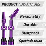 BWSHLF Tubeless Presta Valve Stem 40/44/55/60/65/80/100 mm, Super Light Alloy Presta Valve Stem Kit with Valve Core Remover Tool and Valve Stem Caps - Multiple Color and Size Options(Pair)