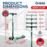 3-Wheel Kids Scooter - Lean-to-Steer Technology, Adjustable Height Handlebar, Wide Anti-Slip Deck, Scooter for Boys & Girls Ages 3+, Child Safety Approved, Support Riders Up to 165 lbs, Aqua