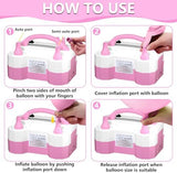 SINBEE Balloon Pump, Balloon Pump Electric, Portable Dual Nozzle Electric Blower Air Pump Inflator for Party Decoration. Faster and Save Time