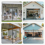 Garage Door Screen, 16x7 Ft Magnetic Closure Heavy Duty Weighted Bottom Garage Screen Doors for 2 Car Garage, Fiberglass Mesh Anti Annoying Animal Out