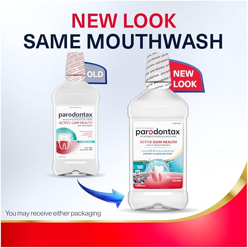Parodontax Active Gum Health Mouthwash, Antiplaque and Antigingivitis Gum Mouthwash, Clear Mint, 16.9 Fl Oz x 3
