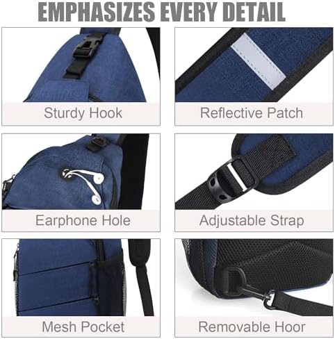 Crossbody Bags for Women Men Trendy Sling Bag Bakpack Casual Chest Bag with Convertible Shoulder Strap