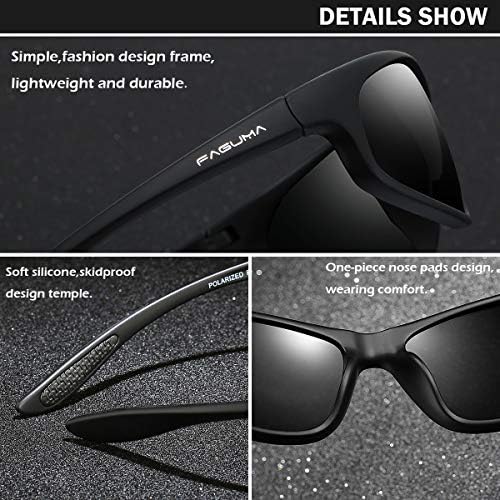 FAGUMA Polarized Sports Sunglasses For Men Cycling Driving Fishing UV400 Protection