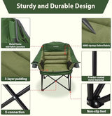 Oversized Camping Chair, Portable Folding Camping Chairs with Side Pocket, Cup Holder and Carry Bag, Heavy Duty Outdoor Camping Chairs for Adults, Fishing, Sports, Trip, up to 400lbs, Style 2