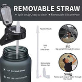 64oz,100oz,128oz Large Motivational Water Bottle with Time Marker, Leakproof & BPA Free Half Gallon Big Water Bottle with Straw Handle Tritan Frosted Water Jug for Gym,Fitness,Outdoor Sports