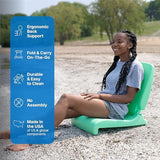 Step2 Folding Flip Seat, Lightweight Portable Outdoor Chair for Poolside, Camping, Beach, Boats, Tailgates, Durable Ground Chair with Back Support for Adults, Mint