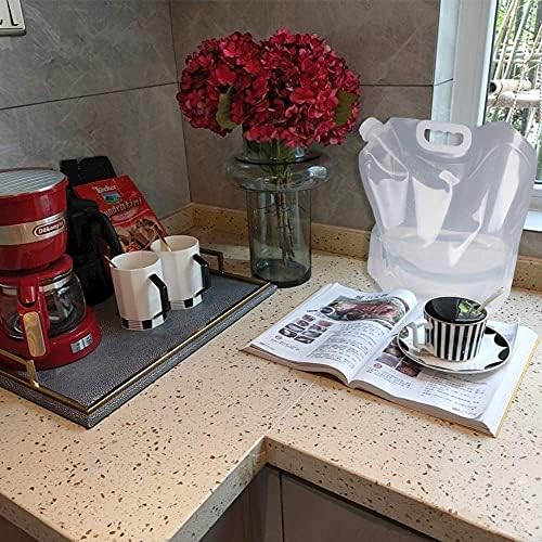 Soddeph Collapsible Water Container Bag, BPA Free Food Grade Clear Plastic Storage Jug for Sport Camping Riding Mountaineer,Freezable, Food Grade (4-pack-2.6 Gal)