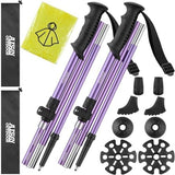 AISUNOURDOOR Lightweight Adjustable Trekking Poles, Aluminum Collapsible Travel Hiking or Walking Sticks for Women Children, with One Disposable Raincoat