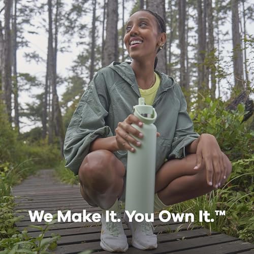 Hydro Flask 24 Oz Stainless Steel Standard Mouth Water Bottle with Flex Straw Cap and Double-Wall Vacuum Insulation