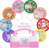 SINBEE Balloon Pump, Balloon Pump Electric, Portable Dual Nozzle Electric Blower Air Pump Inflator for Party Decoration. Faster and Save Time