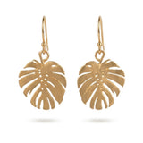 Palm Leaf Dangle Earrings for Women - Lightweight Gold Botanical Jewelry, Handmade Nature-Inspired Gift for Mom