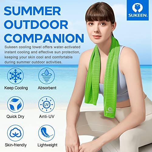 Sukeen [4 Pack] Cooling Towel (40"x12"), Ice Microfiber Towel, Soft Breathable for Yoga, Sport, Running, Gym, Workout, Camping, Fitness & More Activities