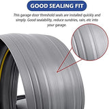 ToLanbbt 20Ft/6M Universal Garage Threshold Seal Strip with 300ml Black Adhesives, Garage Door Bottom Weatherproof Strip Rubber DIY Weather Stripping Replacement (Grey)