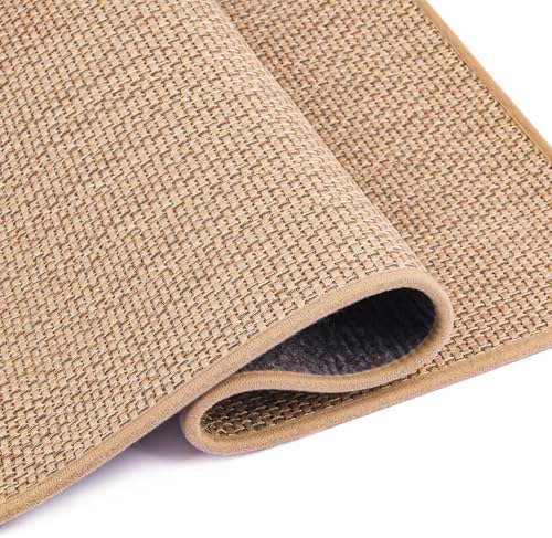 Stair Treads Matching-Mat for Wooden Steps, Non Slip Stair Landing Mat with Self-Adhesive Stair Treads for Kids Elders and Pets(1Pcs, Beige, 31" * 31")