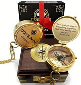 God's Path Compass – Communion & Confirmation Gift for Teenage Boys | Baptism Religious Gifts for Men, Christian, Catholic, Graduation | Sentimental & Inspirational Present – Greeting Card Included