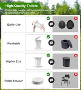 Portable Toilet for Camping Car, Foldable Camping Toilet for Adults and Kids, Adjustable Height Travel Potty, 13.5 IN Retractable Bucket Emergency Toilets, Travel Toilet, Collapsible Toilet with Bags