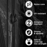 TECEUM 5/32" Paracord Rope 1000 – 1000ft / 200ft / 100ft / 50ft – Tactical Parachute Cord 4mm – 45+ Colors – Nylon String for Survival & Camping Gear – Stripe Cord for Survival – Utility Rope