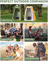 Camping Toilet Bags Poo Gel Set, Portable Toilet Bags with Camping Toilet Gel, Composting Toilet Bags Poo Gel for Portable Toilet Camping Outdoor Hiking Emergency Toilet