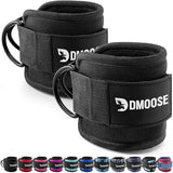 DMoose Fitness Ankle Straps for Cable Machines - One Size Fit with Premium Padding, Glute Kickback Ankle Strap for Women & Men, Cable Attachments for Gym, Booty Workouts, Leg Extension & Hip Abductors