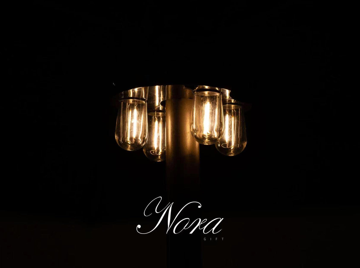 Nora·Gift Patio Umbrella Light with LED Edison Bulbs, Battery Operation Cordless-Outdoor Umbrella Pole Lights with 2 Lighting Modes for Garden，Patio, Backyard, Camping or BBQ - Brown(1 Pack)