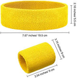 Bememo 6 Pcs Neon Sports Sweatbands Set Paris Sports Competitions Sweatbands 2 Headband 4 Wristbands Breathable Terry Cloth Athletic Bands for Basketball Tennis Costumes Cosplay