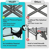 VILLEY Tall Directors Chair, Folding Camping Chairs, Makeup Artist Chair with Foot Rest, 900D Fabric for Tailgating Camp Lawn Picnic Fishing Beach, Supports 350 LBS, Blue