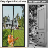 Upgraded Magnetic Screen Door, Heavy Duty Fiberglass Mesh, Quick Close Full Strip Magnets, Door Screen Magnetic Closure for Single Door Size 36 x 80 Inch, Screen Door Size 39 x 82 Black