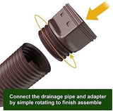 Rain Gutter Downspout Extensions, Downspout Extender for Rainwater Drainage Flexible, Down Spout Drain Extension Pipe and Extendable from 21 to 66 Inches (Brown)
